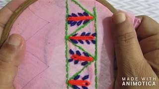 Hand embroidery for border  , neck line