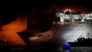 Greek ferry limps to port after fire on board