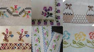 Very Beautiful Cross Stitch New Patterns For Bedsheet And Table Covers Borderline