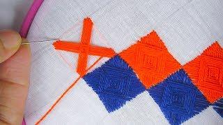Hand Embroidery Border Line Design; Cross Stitch