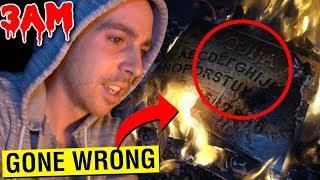BURNING THE HAUNTED OUIJA BOARD AND DYBBUK BOX AT 3AM CHALLENGE!! (GONE WRONG)