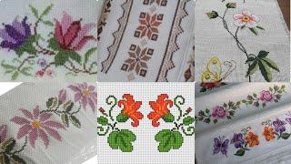 Very Beautiful Cross Stitch New patterns for bedsheet and table covers borderline