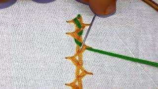 Mountmellicr stitch| Simple borderline design| Hand embroidery border design