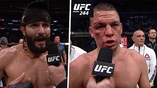 "I didn't baptise Nate, run it back!" Jorge Masvidal and Nate Diaz UFC 244 post-fight interviews