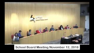 Ames Community School District Board Meeting Nov. 12 , 2018 Live Stream