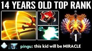 NEW WORLD RECORD 14 Years Old Genius KID on TOP 1 MMR Leader Board 23 Savage NEXT Miracle Of Dota 2
