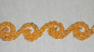 Hand embroidery : Raised chain stitch border line design