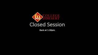 College of the Desert Board Meeting Live at 9:30am