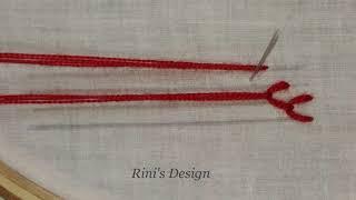 Hand Embroidery Border Line Design #Hand embroidery nakshi kantha tutorial#নকশীকাঁথা নকশা,