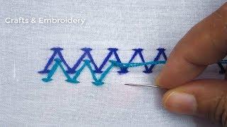 Hand Embroidery, Decorative Border Line Embroidery, Easy Border Design