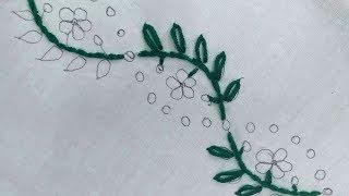 Hand Embroidery, Border design , Amazing pearl border line embroidery design