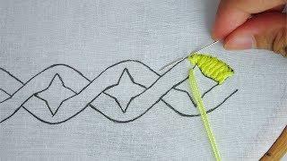 hand embroidery super easy border design,border line embroidery for dress