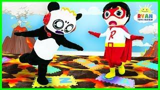 Lava Monster!!! The Floor is Lava Challenge Giant Board Game with Ryan and Combo Panda!!!