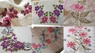 Very Beautiful Cross Stitch New patterns for bedsheet and table covers borderline