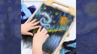 Satisfying Wool Blending | Starry Night Inspired Blending Board Video