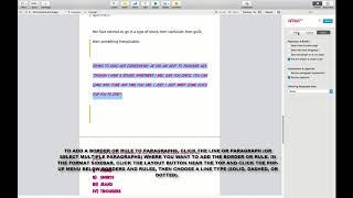 HOW TO SELECT A BORDER LINE TYPE SOLID DASHED OR DOTTED IN A PAGES DOCUMENT MAC