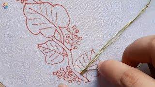 hand embroidery super easy border design for dress|border line hand embroidery