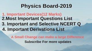 physics Most important Devices(12 marks)|| Physics Board 2019|| All Important questions pdf