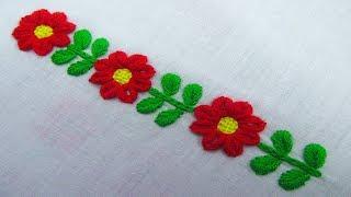 Hand Embroidery, Nakshi Katha Border Line Design 3, Latest Nakshi kantha Design Tutorial