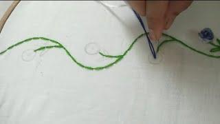 Hand Embroidery New Nakshi kantha Border line design-2 | Easy & simple Border line tutorial