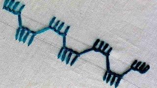 Hand embroidery Buttonhole & Blanket Stitch design| Borderline design
