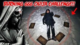 *666 OUIJA BOARD CHALLENGE* BURNING ALL MY HAUNTED OUIJA BOARDS and SITTING IN THE  CIRCLE OF FIRE!