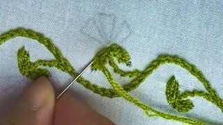 hand embroidery easy border line embroidery for dress| border stitch