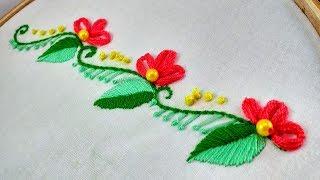 Hand Embroidery| Border Line Embroidery  Design For Dress, Kameez,Saree.