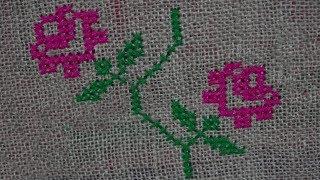 Hand Embroidery Work : Cross Stitch Embroidery : Border Line Embroidery